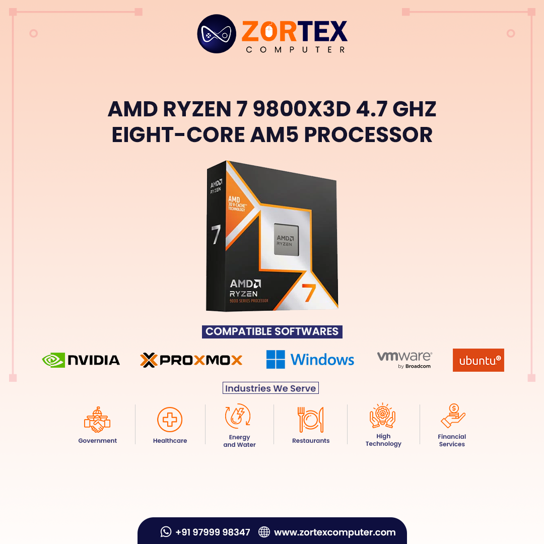 AMD Ryzen 7 9800X3D 4.7 GHz Eight-Core AM5 Processor